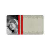 Votre photo Grey Red Stars Étiquettes de adresse (Devant)