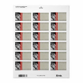 Votre photo Grey Red Stars Étiquettes de adresse (Feuille entière)