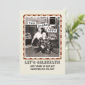 Votre Photo Invitation Vintage Cowboy Party (Debout devant)