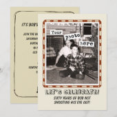 Votre Photo Invitation Vintage Cowboy Party (Devant / Derrière)