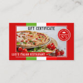 Votre photo Italian Restaurant Certificat cadeau (Devant)