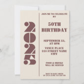 Votre photo née 1975 50e anniversaire Invitation (Dos)