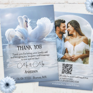 Votre photo QR Swan Lake Mariage Carte de remercie