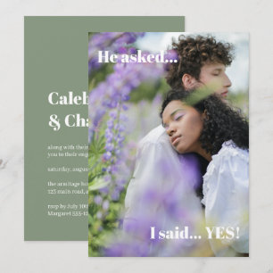 Votre photo Sage Green Engagement Party Invitation