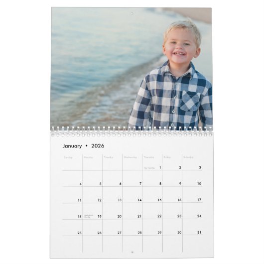 Votre photo sur chaque page Calendrier (Jan 2026)