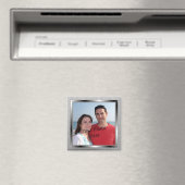 Votre Photo Sur Un Aimant À Cadre Argent (In Situ (Lave-vaisselle))