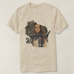 Votre photo T-shirt en forme de l'État du Wisconsi