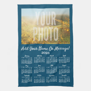 Votre photo Tea serviette Calendrier Bleu