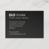 Votre photo techno music DJ gold Carte de visite (Dos)