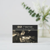 Votre photo techno music DJ gold Carte de visite (Debout devant)