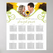 Votre photo Tournesol Sièges Numéros de tableau (Devant)