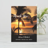 Votre photo Tropical Sunset Beach Carte de remerci (Debout devant)
