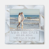 Votre photo White Sea Shells Save the Date Magnet (Devant)