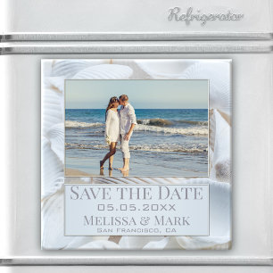 Votre photo White Sea Shells Save the Date Magnet