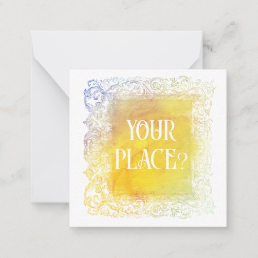 *~* VOTRE PLACE ? Carte de note plat AP63 Relation (Devant)
