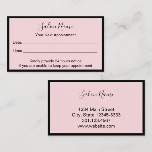 Votre prochain rendez-vous Salon de beauté rose pâ (Devant / Derrière)