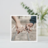 Votre propre carte de faire-part photo fiançailles (Debout devant)