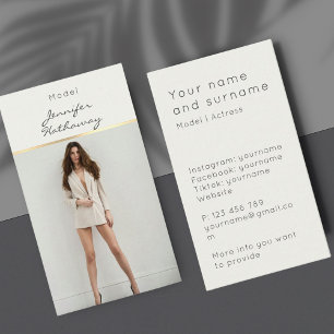 Votre propre carte de visite de mannequin actrice