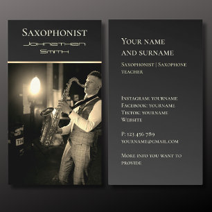 Votre propre photo Jazz musicien Carte de visite o