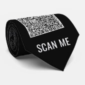 Votre QR Code et Texte Personnalisé Cravate Choisi (Roulé)