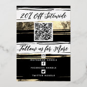 Votre QR Code & Logo Modern Merci Carte de réducti (Verso)