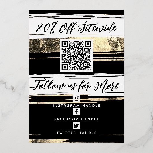 Votre QR Code & Logo Modern Merci Carte de réducti (Verso)