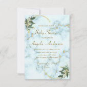 Votre QR Code Marbre Baby Boy Shower Invitation (Devant)