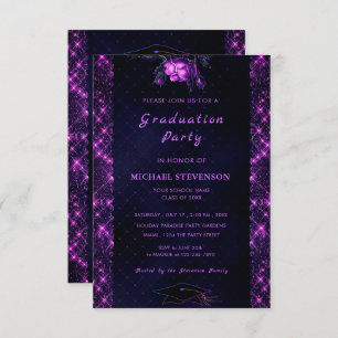 Votre QR Code Purple Black Graduation Invitation