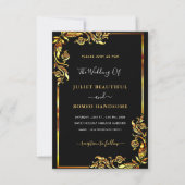 Votre QR Code Scan Black Gold Faire-part de mariag (Devant)