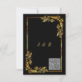 Votre QR Code Scan Black Gold Faire-part de mariag (Dos)