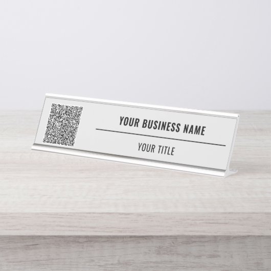 Votre QR Code Scan Desk Nom Plaque Couleurs person (Devant)