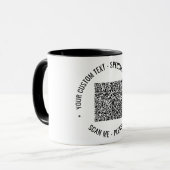 Votre QR Code Scan Info Texte et couleurs Café Mug (Devant gauche)