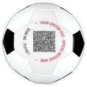 Votre QR Code Scan Info Texte et couleurs Soccer B (Tourné)