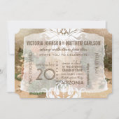 Votre Rose Photo Gold Floral Wedding Invitations (Devant)