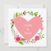 Votre(s) nom(s) dans un Coeur invitations personna (Devant)