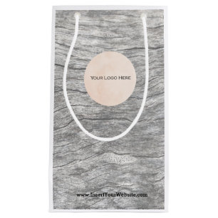 Votre Sac cadeau en papier en bois défraîchi logo