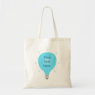 Votre Sac fourre-tout d'ampoule bleu texte