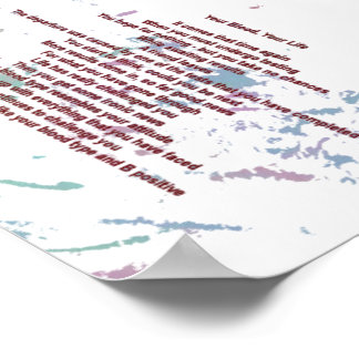 Votre sang, votre vie 12cm x 17cm Poster de valeur