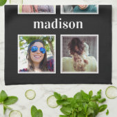 VOTRE serviette de cuisine de photos, de nom et de (Plié)