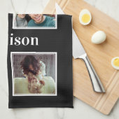 VOTRE serviette de cuisine de photos, de nom et de (Quart Plié)