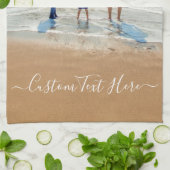 Votre serviette de cuisine photo avec texte person (Plié)