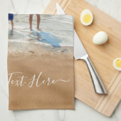 Votre serviette de cuisine photo avec texte person (Quart Plié)