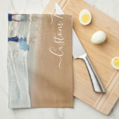 Votre serviette de cuisine photo et texte personna (Quart Plié)