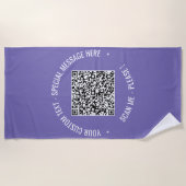 Votre serviette de plage à code QR Texte et couleu (Devant)