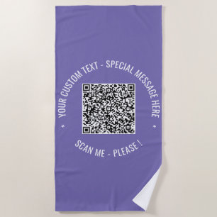 Votre serviette de plage à code QR Texte et couleu