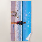 Votre serviette de plage photo préférée avec texte (Devant)