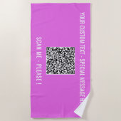 Votre serviette de plage QR Code Exemple avec text (Devant)