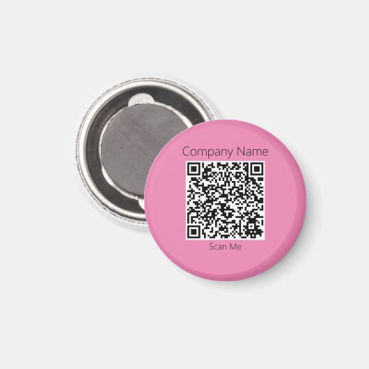 Votre Société QR Code Pour Le Site Web Pink Magnet (Recto/Verso)