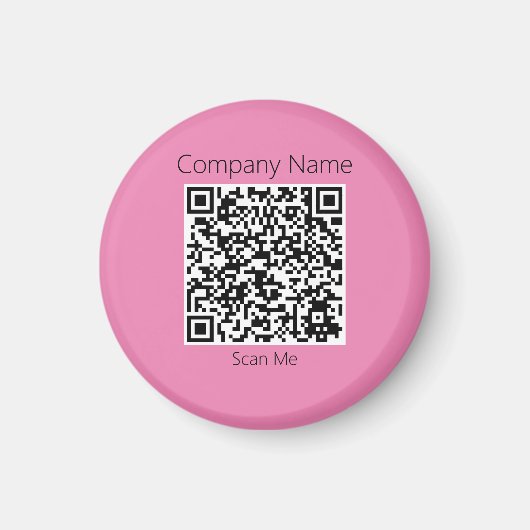 Votre Société QR Code Pour Le Site Web Pink Magnet (Devant)