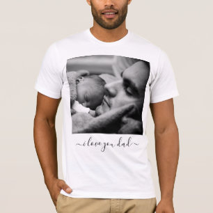Votre T-Shirt Photo Papa avec Texte - Je t'aime Pa